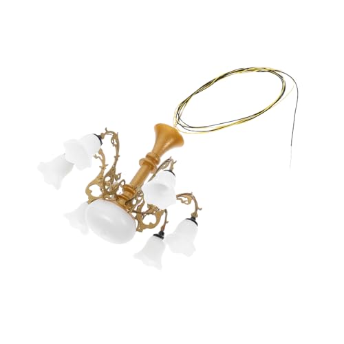 WEKAMOS Miniatur Kronleuchter für Puppenhaus Dekorative Deckenlampe Sandtisch Modell Goldene Pendelleuchte mit Warmweißem Licht für DIY Projekte und Miniatur Livingrooms WEKAMOS Miniatur Kronleuchter für Puppenhaus Dekorative Deckenlampe Sandtisch Modell Goldene Pendelleuchte mit Warmweißem Licht für DIY Projekte und Miniatur Livingrooms von WEKAMOS