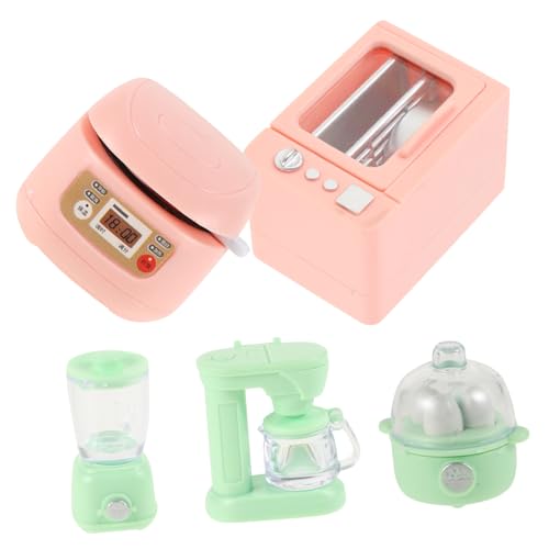 WEKAMOS Miniatur Küchen Spielset für Realistischem Ofen Kaffeemaschine Saftpresse Eierkocher und Reiskocher Puppenhaus Zubehör für Kreatives Rollenspiel und Dollhouse Dekor von WEKAMOS