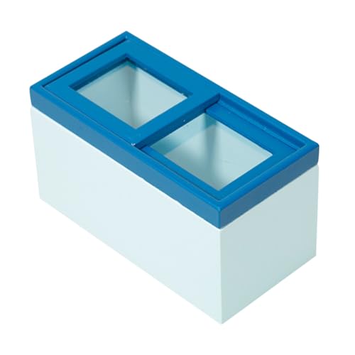 WEKAMOS Miniatur Kühlschrank Holzmodell Kreatives Mini Gefrierschrank Dekor Langlebiges für Puppenhaus Küche Realistische Mini Haus Möbel Blau von WEKAMOS