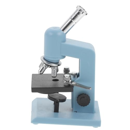 WEKAMOS Miniatur Mikroskop Modell Puppenhaus Deko Miniatur Landschafts Ornament Realistisches DIY für Rollenspiele und Wissenschaftliches Experimentieren Detailgetreu und Tragbar Blau von WEKAMOS