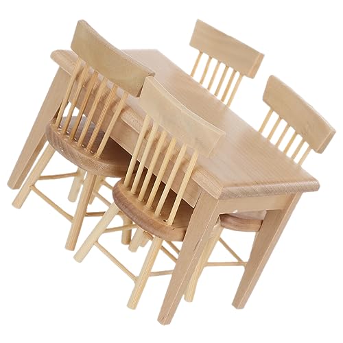 WEKAMOS Miniatur Möbel Set für Puppenhaus Tisch und Stühle aus Holz für DIY Bastelprojekte und Mikro Szenen Dekoration als für Familie und Freunde WEKAMOS Miniatur Möbel Set für Puppenhaus Tisch und Stühle aus Holz für DIY Bastelprojekte und Mikro Szenen Dekoration als für Familie und Freunde von WEKAMOS