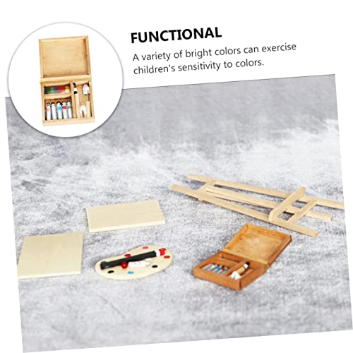 WEKAMOS Miniatur Paint Box DIY Modell Holz Accessoire für Puppenhaus Deko Detailreich Verarbeitet Sicher und Flexibel für Kinderzimmer und Weihnachtsdeko von WEKAMOS