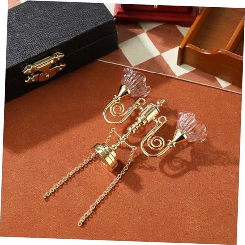 WEKAMOS Miniatur Puppenhaus Deckenlampe Vintage Stil Metall LED Licht Funktionierend Miniaturmöbel Simulation Dekoration Warmes Licht für Puppenstuben Zubehör von WEKAMOS