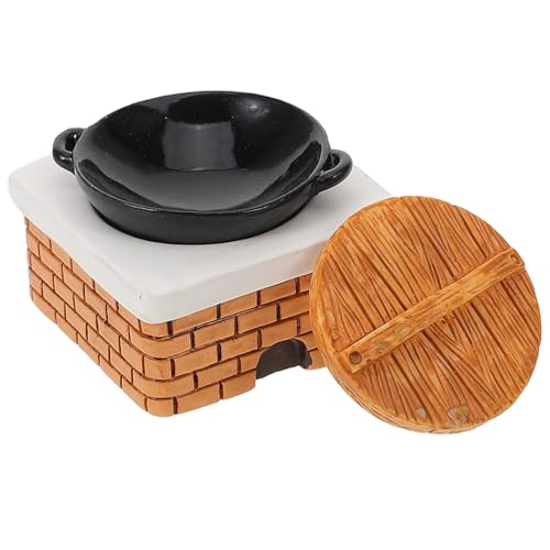 WEKAMOS Miniatur Puppenhaus Küchenzubehör Teiliges Miniatur Herdmodell mit Realistische Miniaturküche für Puppenhaus Szene Zubehör für Kreatives Spiel und Dioramen von WEKAMOS