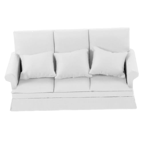 WEKAMOS Miniatur Puppensofa mit Kissen Dekoratives Kleines Wohnzimmer Accessoire für Puppenhaus Weiße Mini Couch als Puppenhauszubehör Detailreiches Spielmöbel für Kinderzimmer und WEKAMOS Miniatur Puppensofa mit Kissen Dekoratives Kleines Wohnzimmer Accessoire für Puppenhaus Weiße Mini Couch als Puppenhauszubehör Detailreiches Spielmöbel für Kinderzimmer und von WEKAMOS