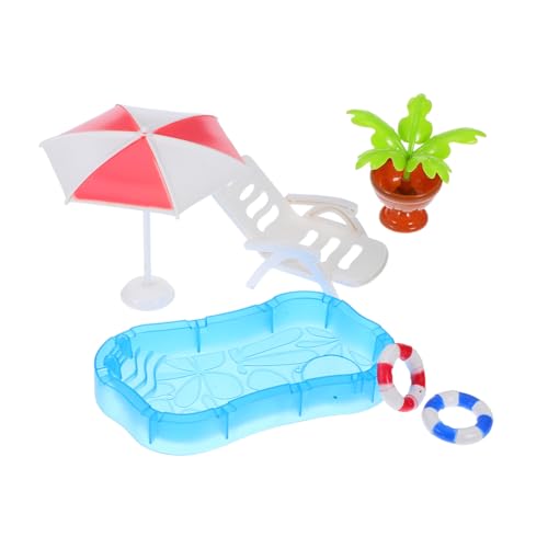 WEKAMOS Miniatur Strandzubehör mit Schwimmring Pool Sonnenschirm und Strandstuhl Realistische Puppenhaus Deko Platzsparend für DIY Fairygarten und Kinderspielzeug WEKAMOS Miniatur Strandzubehör mit Schwimmring Pool Sonnenschirm und Strandstuhl Realistische Puppenhaus Deko Platzsparend für DIY Fairygarten und Kinderspielzeug von WEKAMOS
