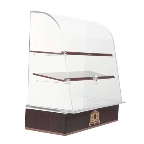 WEKAMOS Miniatur-kuchenschrank- Tür Winzig Vitrine Für Puppengebäck Puppenhaus-bäckerei-anzeige Puppenschrank Mikro Kuchenständerschrank Miniatur-bäckerei-Display Brown Abs von WEKAMOS