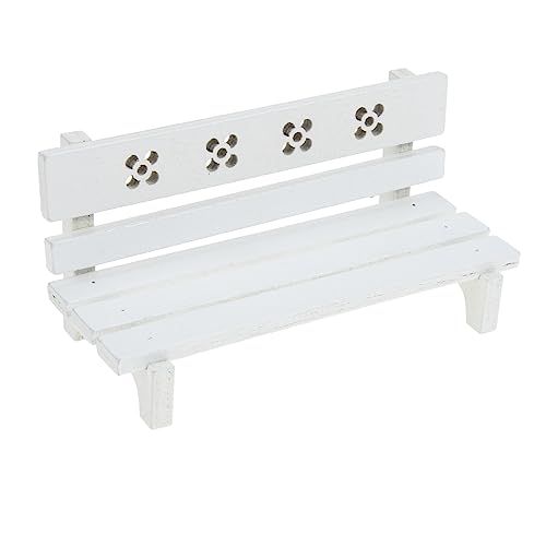 WEKAMOS Miniaturgartenbank Dekorative Holzbank für Puppenhaus Exquisites Mini Möbel für DIY Projekte und Schlafzimmergestaltung für Feengärten und Outdoor Deko von WEKAMOS
