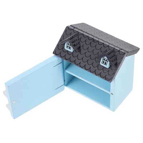 WEKAMOS Modell mit Blauem Wand und Grauem Dekoratives Ornament Stilvolles Glattes Finish für DIY Puppenhaus Zubehör und Kinderzimmerdeko von WEKAMOS