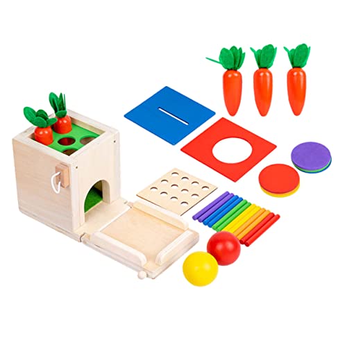 WEKAMOS Montessori Holzspielzeug Multifunktionale Bunte Farbblock Steckspiel für Kleinkinder Hand Auge Koordination und Konzentration von WEKAMOS