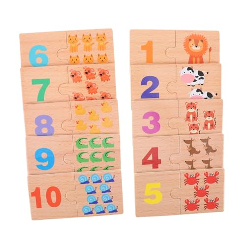 WEKAMOS Montessori Zahlenlernspiel Holzpuzzle für Jahre Zahlenerkennung und Zählspielzeug zur Frühen Mathematischen Motorische Fähigkeiten und Problemlösung Spielerisch Verbessern von WEKAMOS