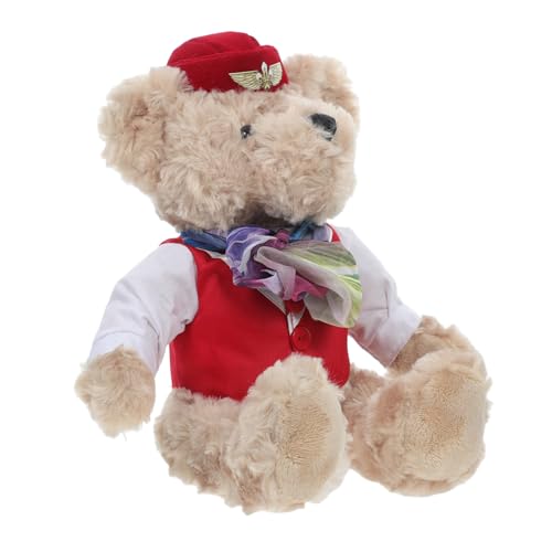 WEKAMOS Niedlicher Plüschbär im Stewardess Design Großer Kuscheltier Bär für Sammler und Perfektes für Feiertage und Partys Süßes Dekorationselement für Wohnzimmer und Schlafzimmer WEKAMOS Niedlicher Plüschbär im Stewardess Design Großer Kuscheltier Bär für Sammler und Perfektes für Feiertage und Partys Süßes Dekorationselement für Wohnzimmer und Schlafzimmer von WEKAMOS