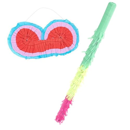 WEKAMOS Pinata Spielset Teilig mit Bunten Schlagstäben und Papier Augenmaske Leichtes Kindergeburtstag Partyzubehör Farbenfrohe Pinata Sticks für Festival und Lustiges Spiel von WEKAMOS