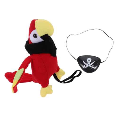 WEKAMOS Piraten Papageien Kostümset Teilig Plüsch Schultervogel mit Schwarzem Halstuch und Augenklappe Halloween Cosplay Zubehör für Piraten Mottoparty und Fasching WEKAMOS Piraten Papageien Kostümset Teilig Plüsch Schultervogel mit Schwarzem Halstuch und Augenklappe Halloween Cosplay Zubehör für Piraten Mottoparty und Fasching von WEKAMOS