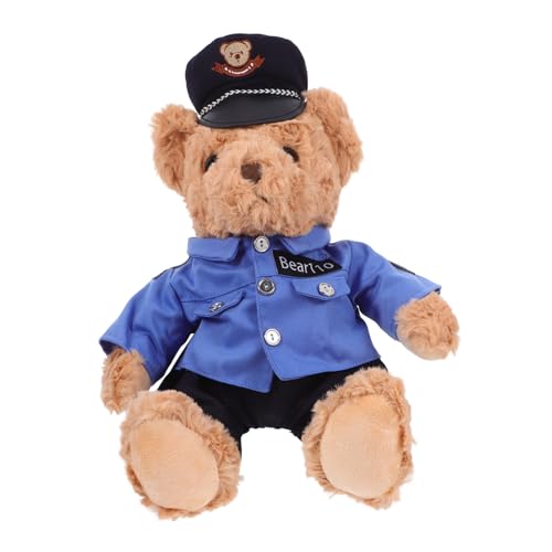 WEKAMOS Plüsch Bär Polizeibär Sitzend Kuscheliges Stofftier mit Blauem Uniform Outfit und Mütze Weiches Kuscheltier für Teens Dekoratives Plüschtier und Geschenkidee für Jungen und WEKAMOS Plüsch Bär Polizeibär Sitzend Kuscheliges Stofftier mit Blauem Uniform Outfit und Mütze Weiches Kuscheltier für Teens Dekoratives Plüschtier und Geschenkidee für Jungen und von WEKAMOS