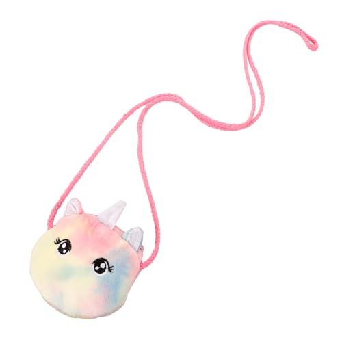 WEKAMOS Plüsch Einhorn Umhängetasche Mädchen Schultertasche Kreative Coin Storage Pouch Crossbody Bag mit Verstellbarem Gurt für Partys und Alltag von WEKAMOS