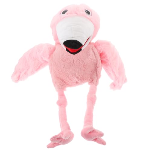 WEKAMOS Plüsch Flamingo Handpuppe für Interaktive Marionette zum Geschichtenerzählen und Rollenspiel Weiche Vogel Handpuppe mit Beweglichem Mund zur Frühförderung und von WEKAMOS