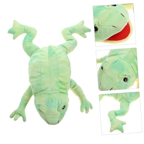 WEKAMOS Plüsch Frosch Handpuppe Handspielzeug Weiches Kuscheltier Eltern Junge Mädchen Interaktives Tier Handpuppe für Rollenspiele und Frühe Bildung von WEKAMOS