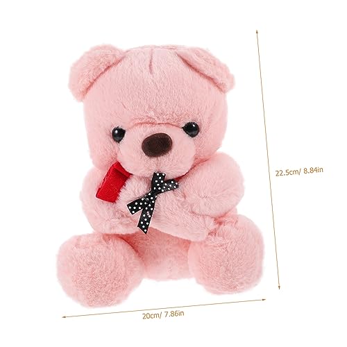 WEKAMOS Plüschbär Kuscheltier Rosa Soft Stuffed Bear Valentine Cartoon Bär Stofftier mit Rosen für Wohnzimmerdekoration und von WEKAMOS