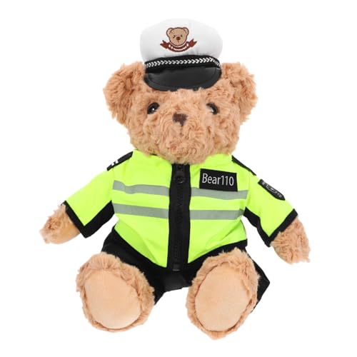 WEKAMOS Plüschbär Kuscheltier mit Uniform und Weiches Kleines Stofftier für Jungen und Mädchen Sitzende Hohe Beruhigendes Plüschtier von WEKAMOS
