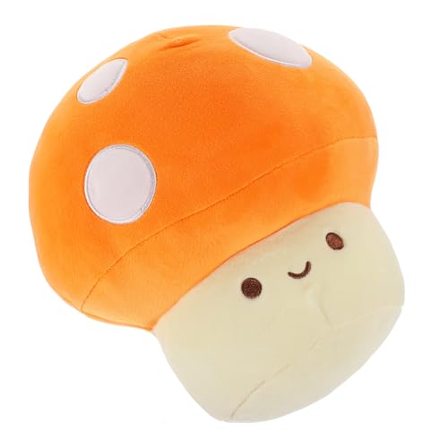 WEKAMOS Plüschpilz Kuschelkissen Orange Weiches Cartoon Pilz Stofftier als Wurfkissen und Wohnaccessoire Niedliche Hängende Deko für Sofa Bett Rucksack als Kuscheltier und WEKAMOS Plüschpilz Kuschelkissen Orange Weiches Cartoon Pilz Stofftier als Wurfkissen und Wohnaccessoire Niedliche Hängende Deko für Sofa Bett Rucksack als Kuscheltier und von WEKAMOS