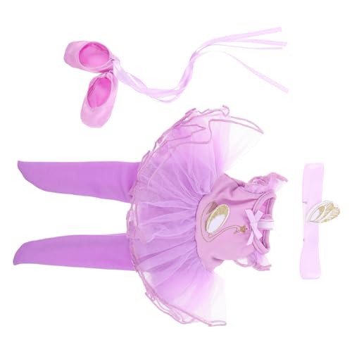 WEKAMOS Puppen Ballettkostüm Set mit Tutu Balletttrikot und Haarband Prinzessin Tanzkleidung für Puppen Ballerina Outfit mit Schuhen Zubehör für Kreatives von WEKAMOS