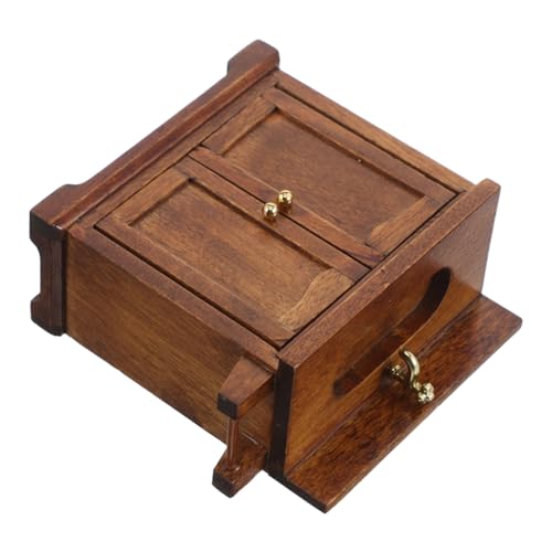WEKAMOS Puppenhaus Küchenspüle: Miniaturschrank Mit Waschbecken 1:12 Puppenhausmöbel Badezimmer Küchenspüle Schrank Holzmöbel von WEKAMOS
