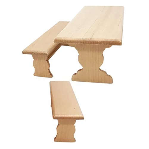 WEKAMOS Puppenhaus Möbel Set Miniatur Tisch und Bank aus Holz Hochwertige Miniaturmöbel für Dollhouse für Dekoration und Zubehör WEKAMOS Puppenhaus Möbel Set Miniatur Tisch und Bank aus Holz Hochwertige Miniaturmöbel für Dollhouse für Dekoration und Zubehör von WEKAMOS