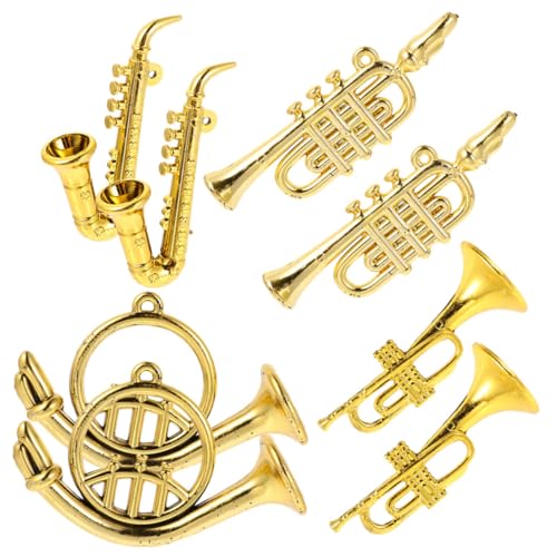 WEKAMOS Puppenhaus Zubehör Teilig Vintage Saxophon Trompete für Mini Haus Dekoration Retro Ornamente Langlebig von WEKAMOS