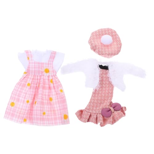 WEKAMOS Puppenkleider für Puppen Austauschbare Puppenröcke mit Dekorativen Meerjungfrauen Design Plüschjacke und Blumenspitzenrock für Mädchen Verkleiden von WEKAMOS
