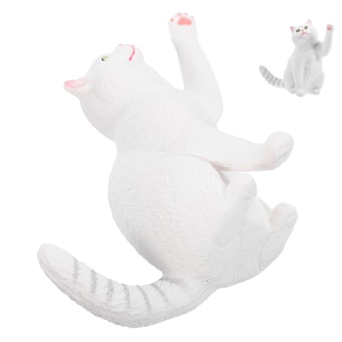 WEKAMOS Realistische Britische Kurzhaarkatze Figur Kleine Dekofigur für Zuhause und Büro Widerstandsfähige Tragbare Katzenminiatur als Tischornament Dekoratives Sammlerstück für Garten von WEKAMOS