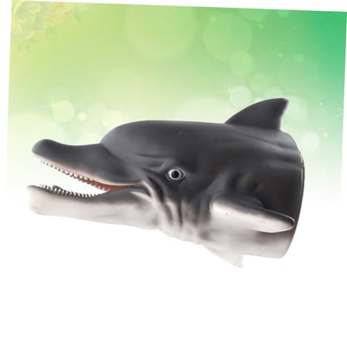 WEKAMOS Realistische Graue Delfin Handpuppe aus Sicherem Material für Interaktives Rollenspiel Puppenspielzeug für Jungen und Mädchen Kreative Tier Handpuppe von WEKAMOS