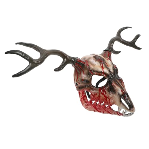 WEKAMOS Realistische Hornmaske mit Abnehmbaren Geweihen Atmungsaktiv und Komfortabel für Halloween Cosplay Maskenball und Party Einzigartiges Design als Vielseitiges Kostüm Accessoire von WEKAMOS