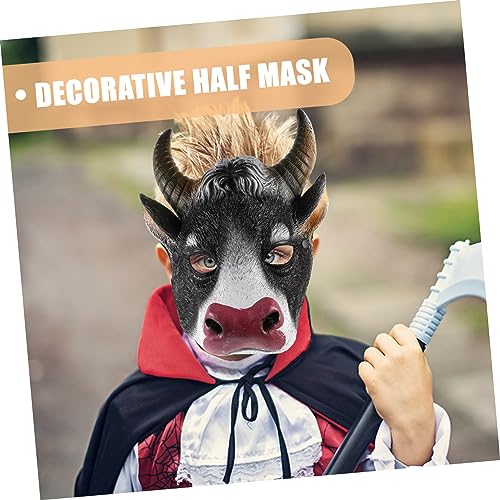 WEKAMOS Realistische Kuhkopf Maske aus PU Material Langlebig und Bequem Verstellbares Gummiband für Erwachsene Witzige und Halloween Tier Masquerade Kostüm Requisite von WEKAMOS