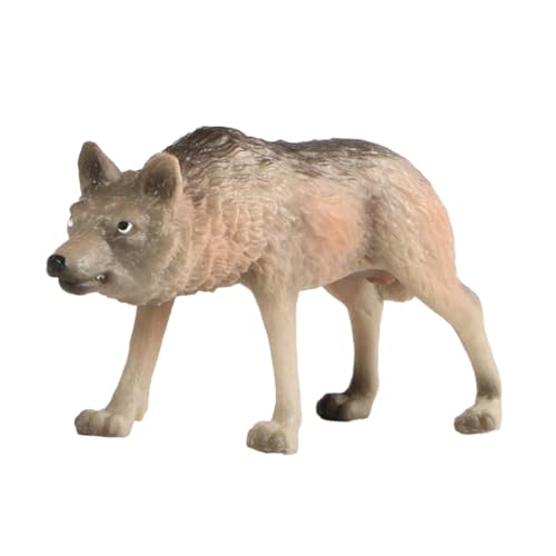 WEKAMOS Realistische Wolf Modell Figurine Dekoration für Zuhause Büro Auto Künstliche Tierfigur als und Lernspielzeug für Detailgetreue Wolf Nachbildung von WEKAMOS