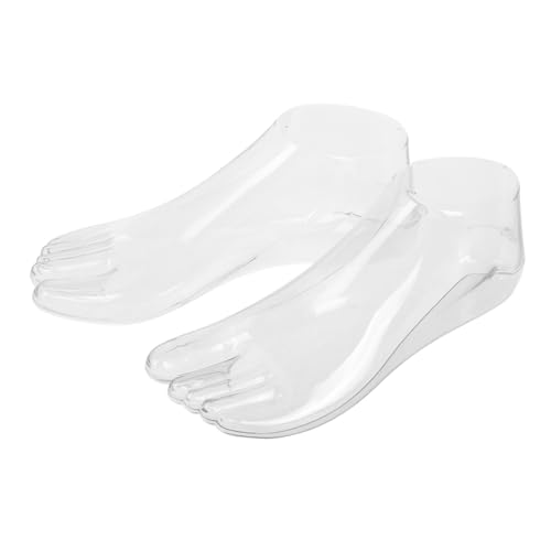 WEKAMOS Realistisches Damen Fußmodell aus Robustem Kunststoff Transparent Glänzend Sockendisplay Ständer für Sandalen und Socken Langlebig Stabil für Einzelhandel und Fotografie von WEKAMOS