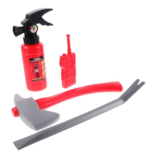 WEKAMOS Realistisches Feuerwehr Teiliges Feuerwehrmann Kostüm mit Nachbildung Feuerlöscher für Rollenspiel Leicht Bequem für Fasching Karneval und Theateraufführungen von WEKAMOS