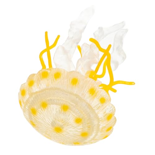 WEKAMOS Realistisches Gelbes Quallenmodell Kunststoff Aquarium Deko Lernspielzeug Meerestiere Figur Desktop Dekoration von WEKAMOS