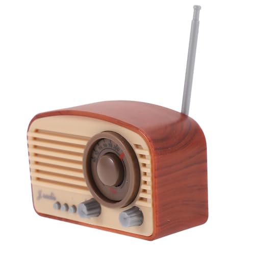 WEKAMOS Retro -radiomodell Simuliertes Funkmodell Spielhauszubehör Kleine Funkfiguren Vintage-puppenhaus-Accessoire Winzige Funkgeräte Mini-Radio-Modelle Brown Plastik von WEKAMOS