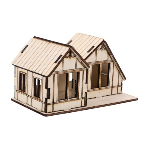 WEKAMOS Sandtischhaus Bauen Bildungsspielzeug für mini DIY modellhaus Bausatz Miniaturhäuser zum Basteln Bastelprojekte für DIY-Bastelarbeiten für Partys hölzern Beige von WEKAMOS