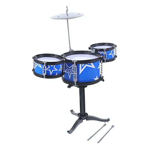 WEKAMOS Schlagzeug Set Pädagogisches Jazz Schlagzeug mit Zwei Trommelstöcken Lebhaftes Cartoon Design Sicherer Fördert Sensorische Entwicklung und Musikalisches Lernen für Jungen und von WEKAMOS