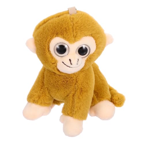 WEKAMOS Schlüsselanhänger ausgestopft Plüsch Rucksäcke schrullig tierischer Schlüsselanhänger gefüllter Affen-Schlüsselanhänger Schlüsselanhänger-Anhänger PP Baumwolle Light Brown von WEKAMOS