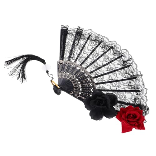 WEKAMOS Schwarzer Spitzen fächer Faltbar Handlich Tragbar Gotischer Stil Romantische Spitze Halloween Party Hochzeit Zubehör WEKAMOS Schwarzer Spitzen fächer Faltbar Handlich Tragbar Gotischer Stil Romantische Spitze Halloween Party Hochzeit Zubehör von WEKAMOS
