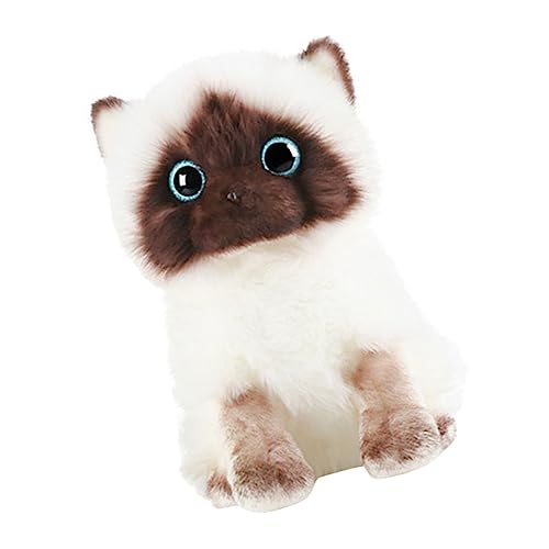 WEKAMOS Siamesische Plüschpuppe Gefülltes Puppenspielzeug Realistische Katzenpuppe Geschenkidee für Dekoration im Schlafzimmer aus Hochwertigem Weichem Material WEKAMOS Siamesische Plüschpuppe Gefülltes Puppenspielzeug Realistische Katzenpuppe Geschenkidee für Dekoration im Schlafzimmer aus Hochwertigem Weichem Material von WEKAMOS