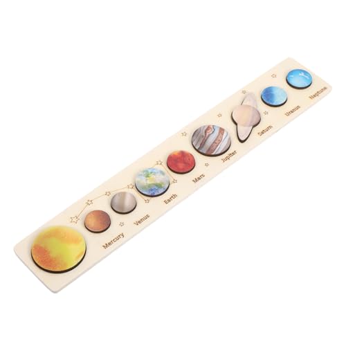 WEKAMOS Solar System Puzzle aus Holz für Jahre Lernspielzeug mit Planeten Kognitives Weltraumspiel Handliches Stern Matching Board Pädagogisches Planetenspielzeug von WEKAMOS
