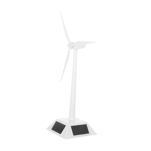 WEKAMOS Solarbetriebene Windmühle aus Kunststoff Weiß Selbstmontierbares Kinderspielzeug Pädagogisches Wissenschaftsmodell DIY Windkraftmodell für Schulunterricht und Dekoration von WEKAMOS