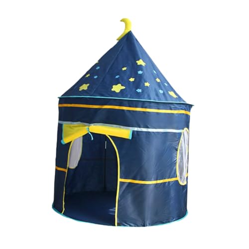 WEKAMOS Spielzelt Blau Faltbares Indoor Prinzessin Schloss Spielhaus für Junge Mädchen und Kreatives Tragbares Spielhaus Fantasie und Spaß im Kinderzimmer von WEKAMOS