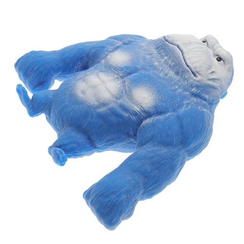WEKAMOS Stressabbau Gorilla aus Weichem TPR Glatte Oberfläche Kleiner Blauer Elastisches Zappelspielzeug für Erwachsene Entspannung und Konzentrationsförderung von WEKAMOS
