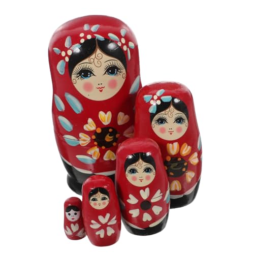 WEKAMOS Teiliges Handbemalter Russischer Holz Puppen Klassische Bunte Schachtelpuppe Umweltfreundliches Holzspielzeug für Dekoration WEKAMOS Teiliges Handbemalter Russischer Holz Puppen Klassische Bunte Schachtelpuppe Umweltfreundliches Holzspielzeug für Dekoration von WEKAMOS
