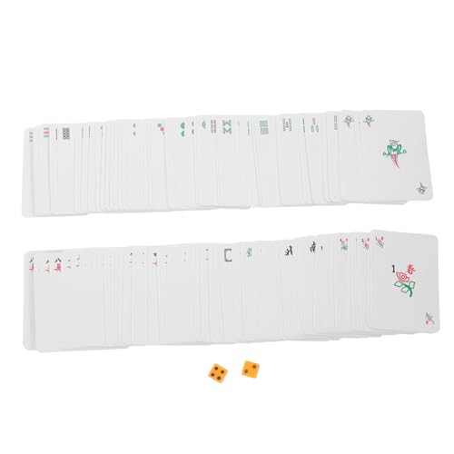 WEKAMOS Teiliges Mini Mahjong Kartenspiel aus Leichtem Papier mit Würfeln Tragbares Chinesisches Reisespiel mit Glatter Oberfläche Langlebig Sicher für Freizeit und Familiengebrauch von WEKAMOS